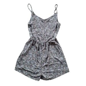 Ardene Ditsy Floral Romper Women L Olive Green Cottagecore Boho Summer Soft Girl